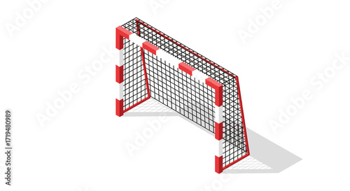 A sports goal net designed for outdoor games and training sessions on various surfaces.