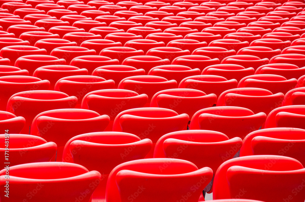 Fototapeta premium Repeating Pattern of Red Stadium Seats