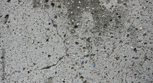 Textured Concrete Surface with Pebbles and Cracks.