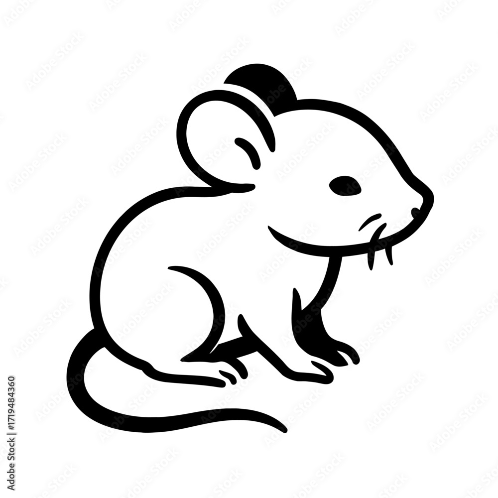 Fototapeta premium Cute Cartoon Mouse Icon Vector - Adorable Animal Character Graphic for Kids