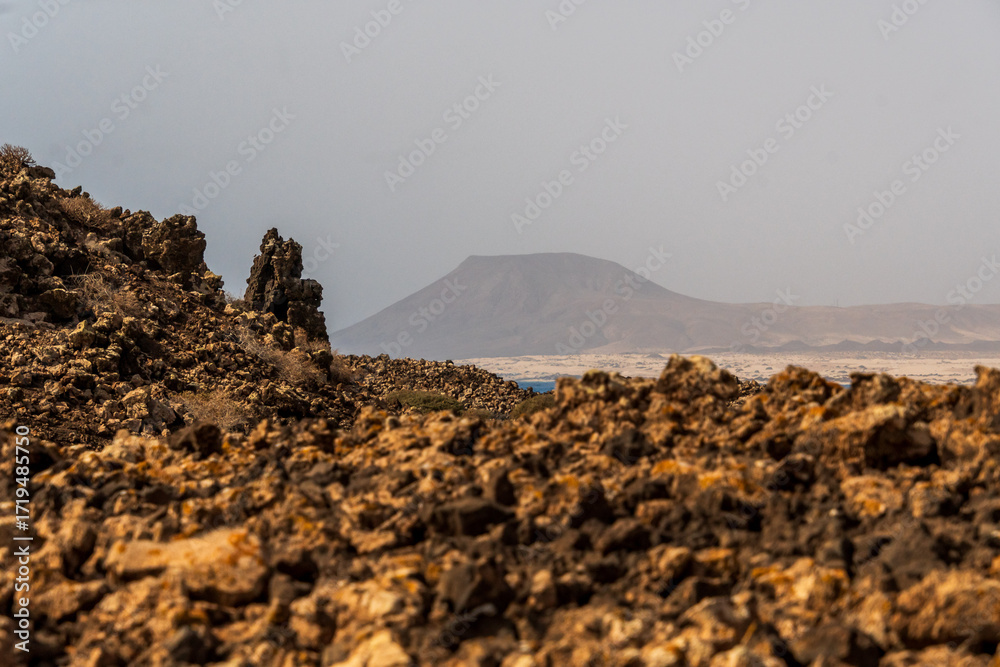 Obraz premium Paisaje en Isla de lobos, Islas Canarias.