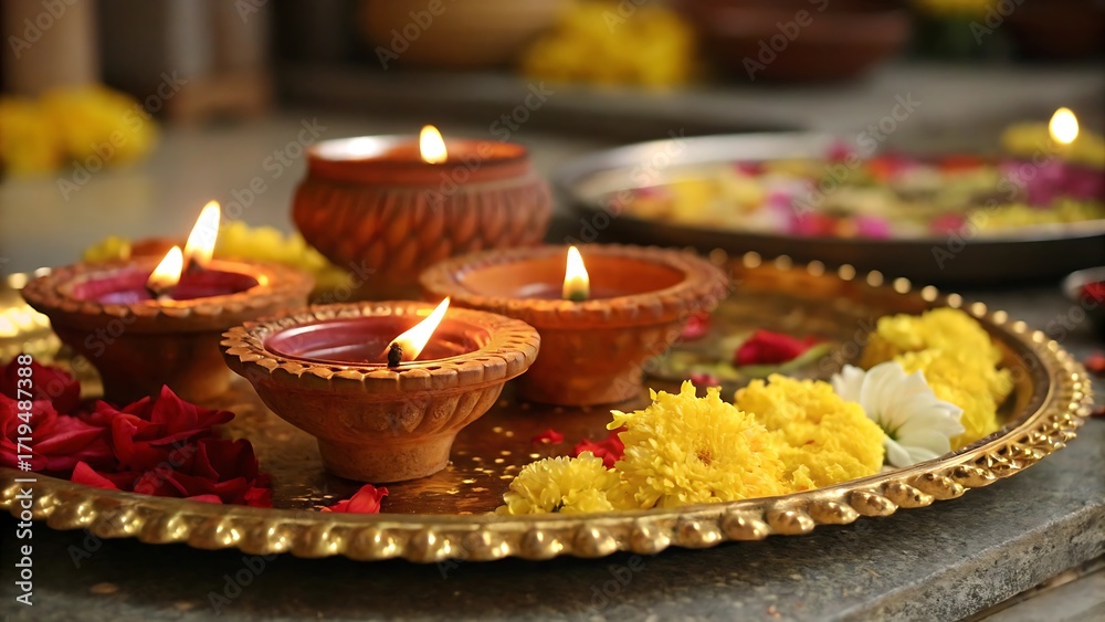 Obraz premium Spa wellness and relaxation with candles, a peaceful holiday decoration