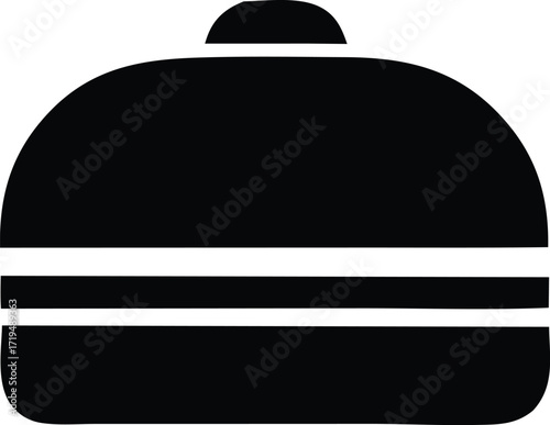 Silhouette icon of a serving dish with lid representing food service and catering essentials for restaurants and kitchens