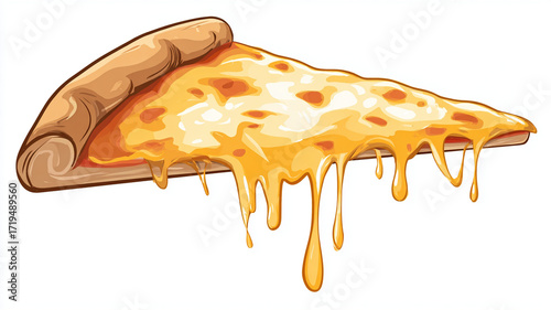 cheesy pizza slice with dripping cheese clip art preview