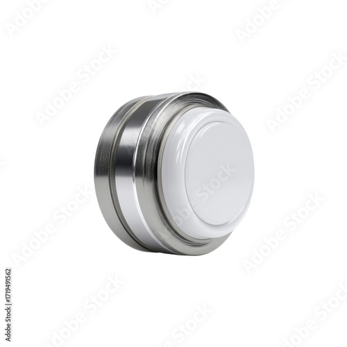 Brushed Stainless Steel and White Ceramic Push Button Switch