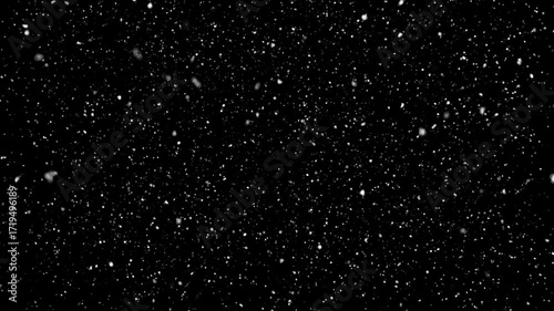 snowfall overlay, black background - winter, slowly falling snow effect - green screen