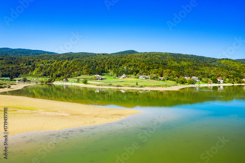Beautiful lake Sabljaci near Ogulin in Lika, Croatia, popular tourist destination