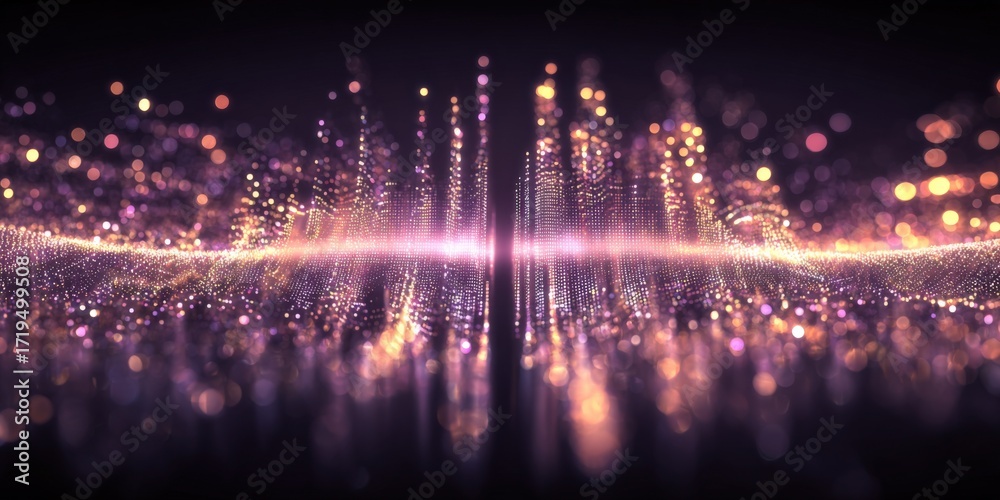 Obraz premium Abstract Lightscape with Sparkling Particle Effects, Creating a Futuristic and Dynamic Visual Background