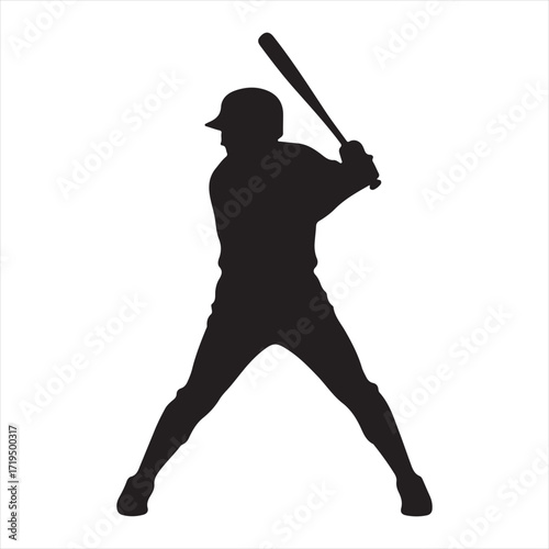 baseball player silhouette vector