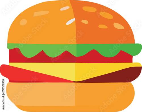 Delicious burger with fresh ingredients and toasted bun a classic fast food meal option