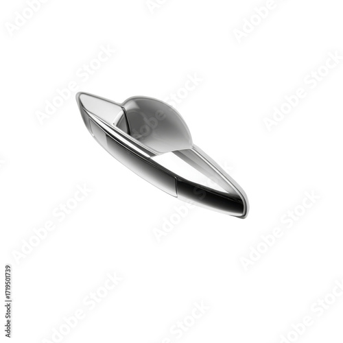 Futuristic Silver Spaceship Design 3D Render of a Sleek UFO