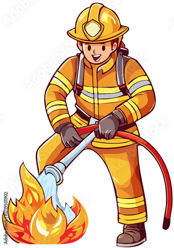 Fireman at work