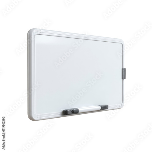 Clean White Dry Erase Board with Attached Marker Tray - Blank Surface for Presentation or Note