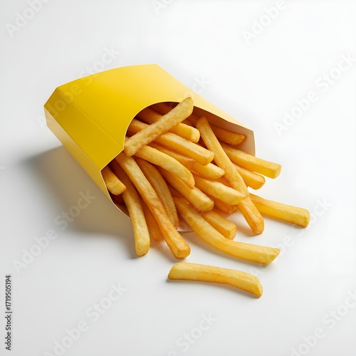 french fries on a white background