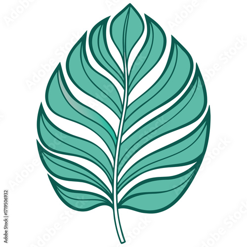Minimalist tropical leaf line art design with vibrant color options and classic font styles