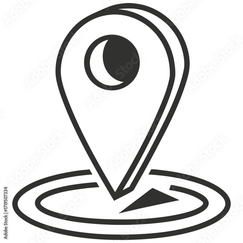 Modern flat location pin icon with vibrant color options for navigation and mapping applications