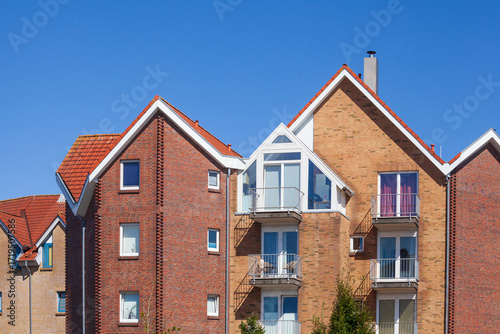 Modernes Wohngebäude aus Backstein, Cuxhaven, Niedersachsen, Deutschland