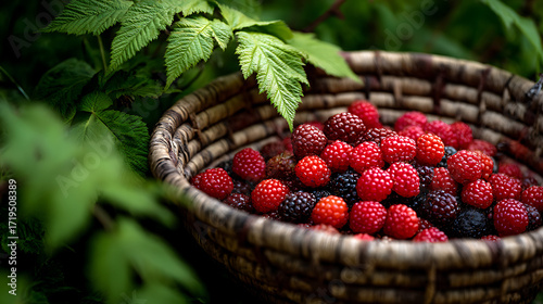 Fresh berries basket free photo hd background
