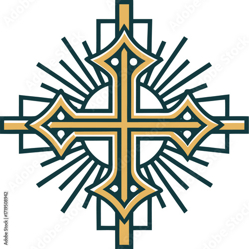 Adobe Illustrator Artwork Holy communion on white table in church.Taking holy Communion.Cup of glass with red grape wine and Holy cross sign of blood of Jesus Christ.The Feast of Corpus Christi Concep