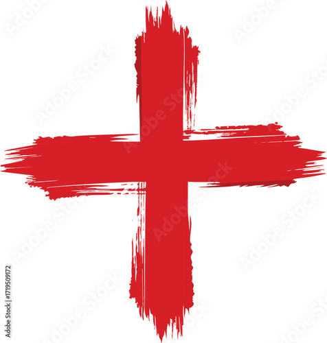 Adobe Illustrator Artwork Holy communion on white table in church.Taking holy Communion.Cup of glass with red grape wine and Holy cross sign of blood of Jesus Christ.The Feast of Corpus Christi Concep