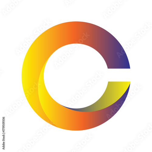 Sacred C Symbol – 3D Gradient Circle with Flame Arc and Transformational Resonance