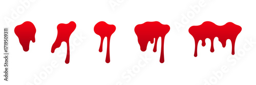 Red Dripping Paint  Graphic Design Elements