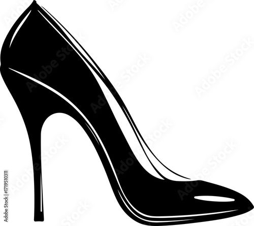 high heel shoe silhouette vector illustration