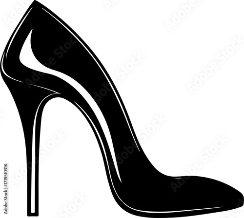 high heel shoe silhouette vector illustration