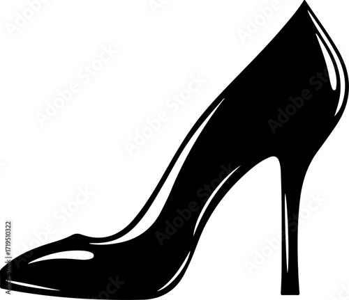 high heel shoe silhouette vector illustration