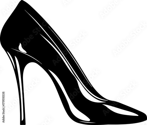 high heel shoe silhouette vector illustration