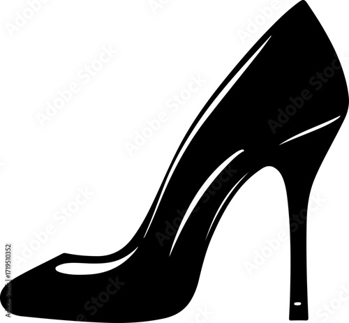 high heel shoe silhouette vector illustration
