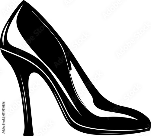 high heel shoe silhouette vector illustration