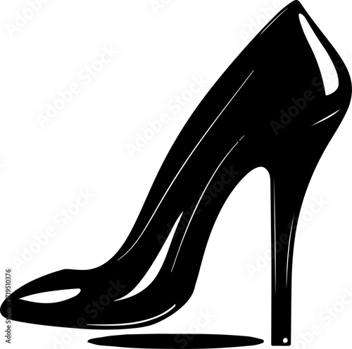 high heel shoe silhouette vector illustration