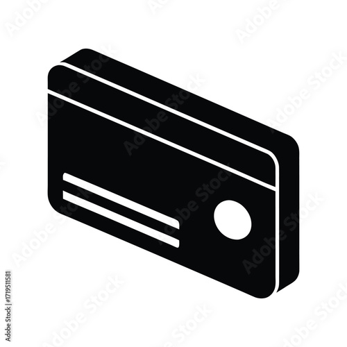 Isometric Black and White Illustration of a Stack of Credit Cards Depicting Finance, Banking, Debt, and Payment for Commercial Purposes