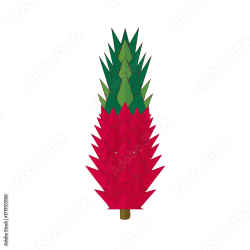 Flat 2D icon Vector illustration, flat design, animation design, minimalist design, clipart, A Simple flat 2D icon of a dragon fruit isolated on a transparent background, EPS format