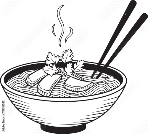 Bowl with spoon vector illustration of food and drink