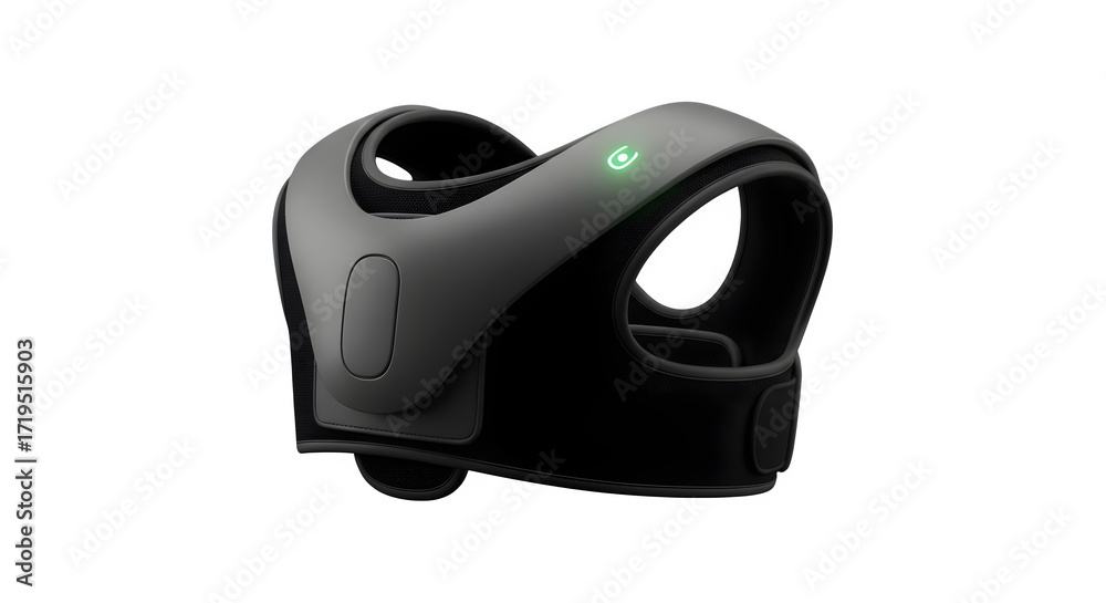 Obraz premium Wearable upper body posture correction device isolated on transparent background helps improve posture and reduce back pain with realtime feedback