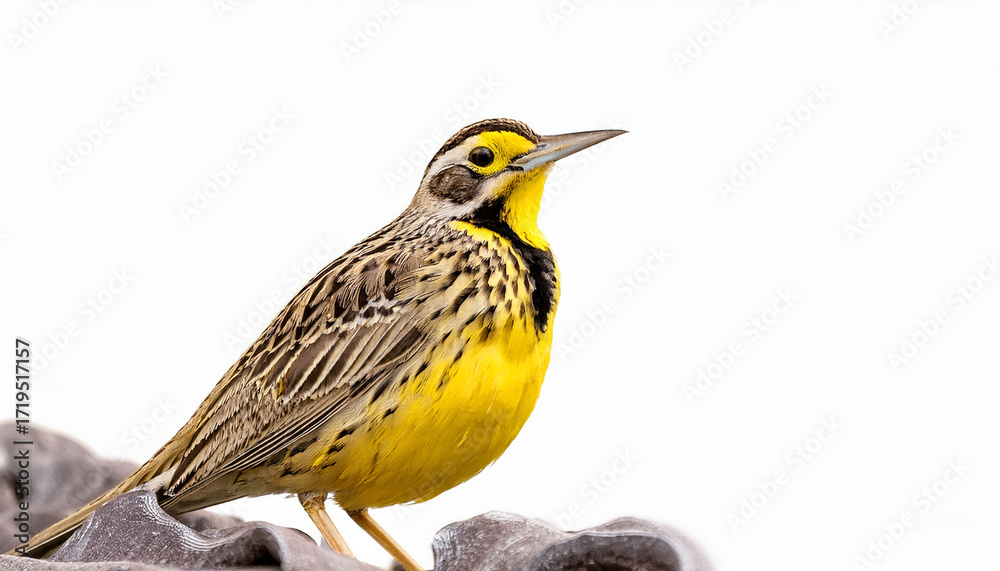 Obraz premium Western Meadowlark Bird Isolated On White Background