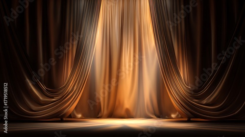 Golden stage curtains background texture fabric elegant luxury theater show