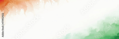 Indian orange green watercolor celebration greeting social media banner 26 january design with print or hand-drawn poster  design vector file