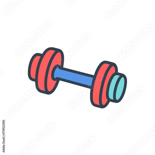 Cartoon Dumbbell Illustration for Fitness and Exercise.