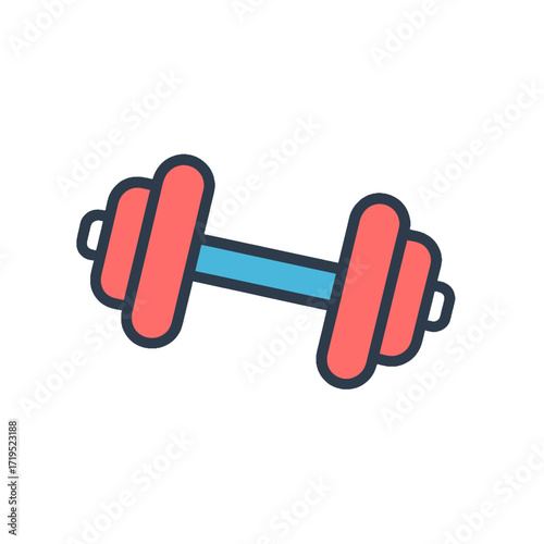 Cartoon Dumbbell Illustration for Fitness and Exercise 1.