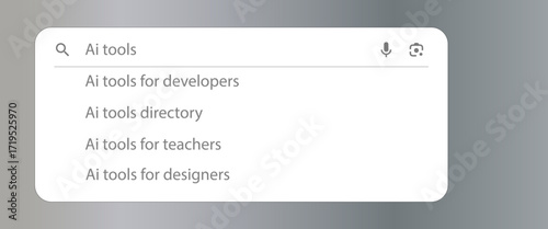 search bar interface with dropdown suggestions.Enhance user interface with our Internet Browser Search Engine Vector.