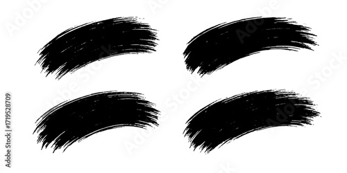 Vector set of black and white women eyes shapes with long eyelashes makeup illustration