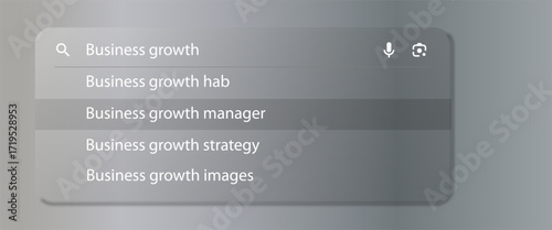 search bar interface with dropdown suggestions.Enhance user interface with our Internet Browser Search Engine Vector.