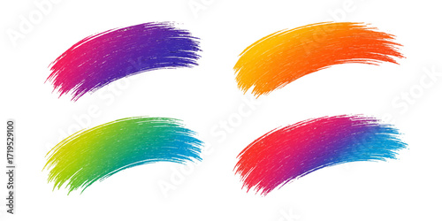 A colorful set of watercolor feathers and paint splashes for your art and design projects