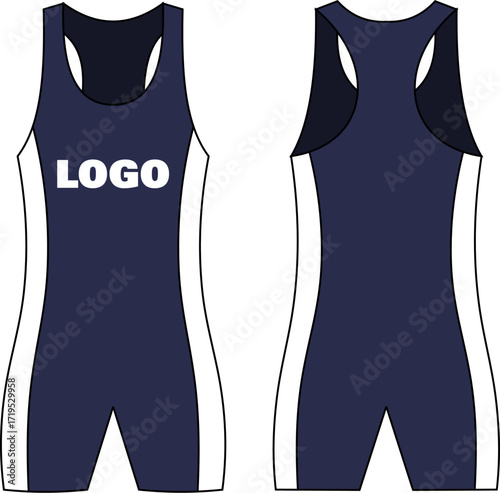 Men's wrestling singlet mockup editable template