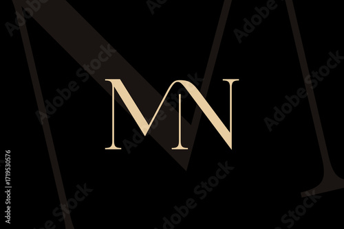 MN or NM letter logo icon design. Classic style luxury initials monogram.