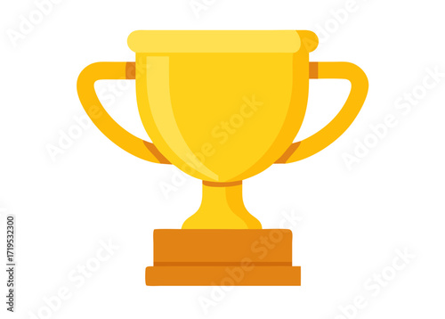 golden trophy cup isolated on white background .icon

