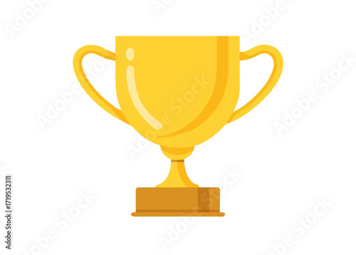 golden trophy cup isolated on white background .icon
